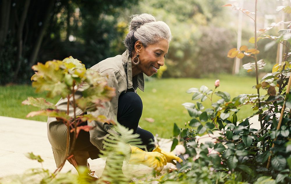 senior woman gardening